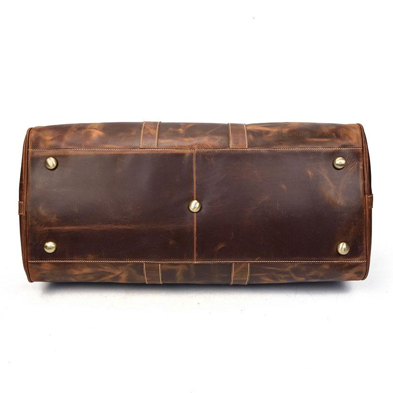 Cool Vintage Brown Leather Men's Overnight Weekender Travel Bag