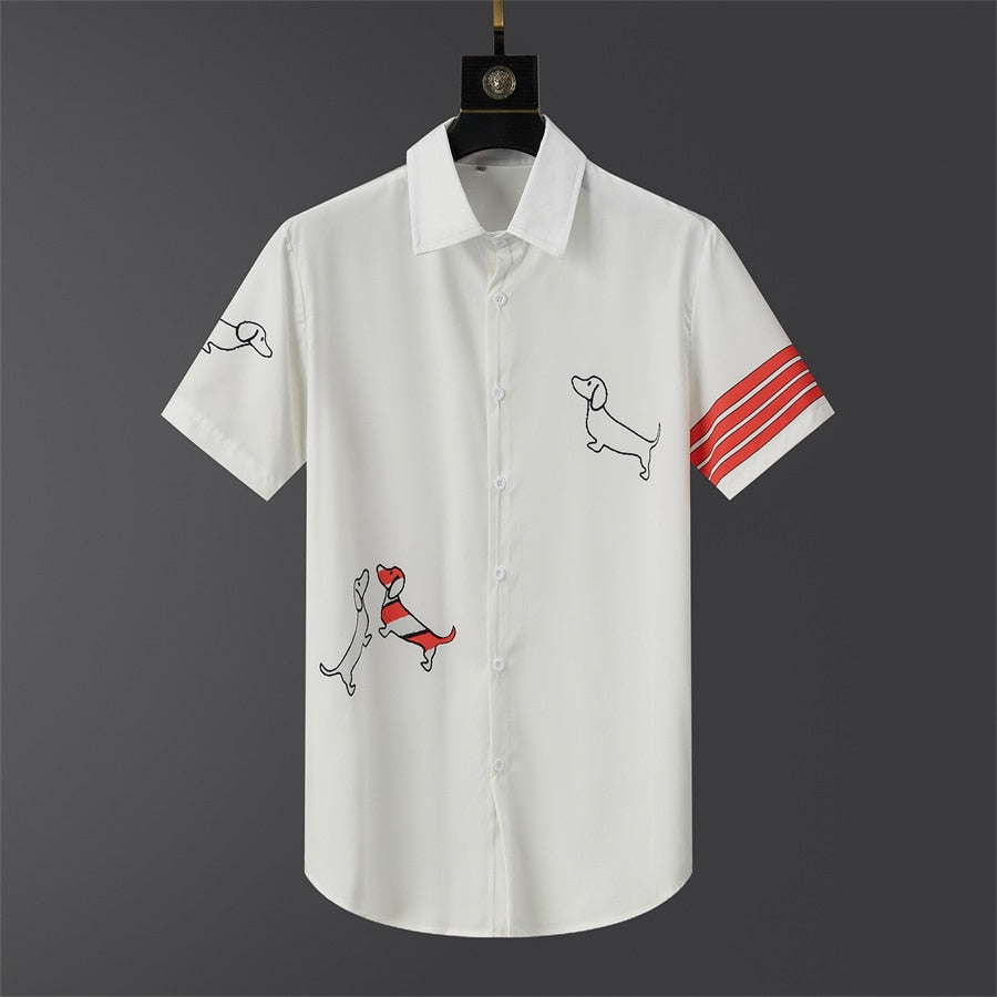 Men's Designer Hombre Fashion Short Sleeve Shirt