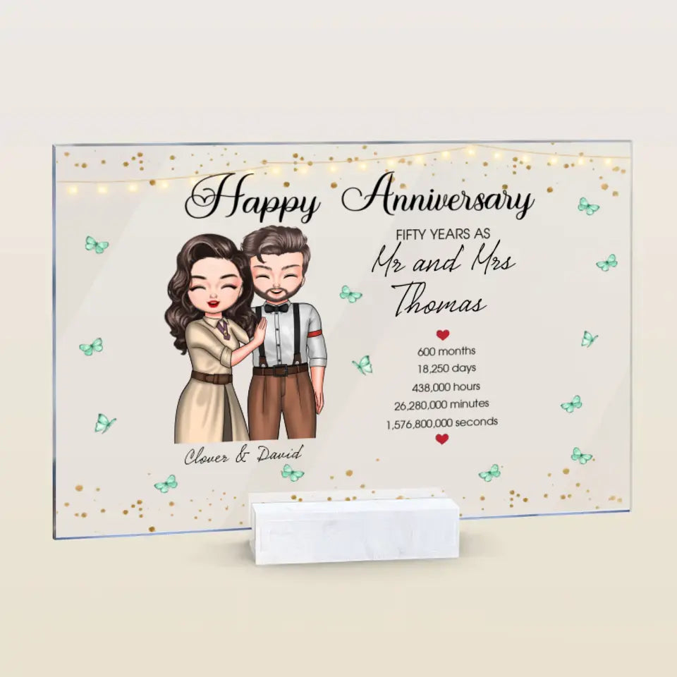 Personalized Custom Acrylic Plaque - Anniversary & Wedding Gift for Couples