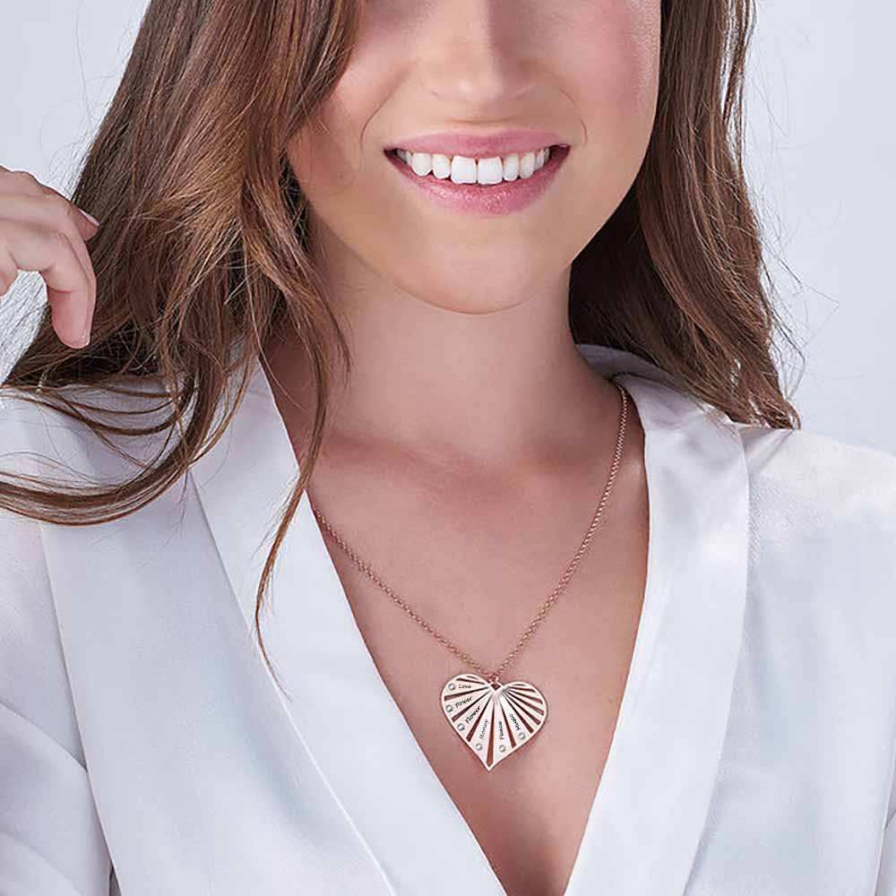 Custom Text Heart-shaped Necklace Personalized Silver Name Necklace Jewelry