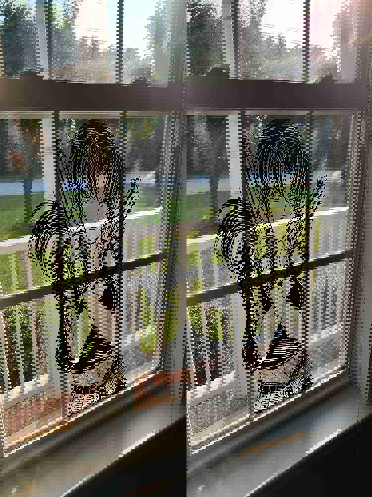 Large Anime Girl Car Graphic Vinyl Decal - Removable Sticker for Cars & Trucks