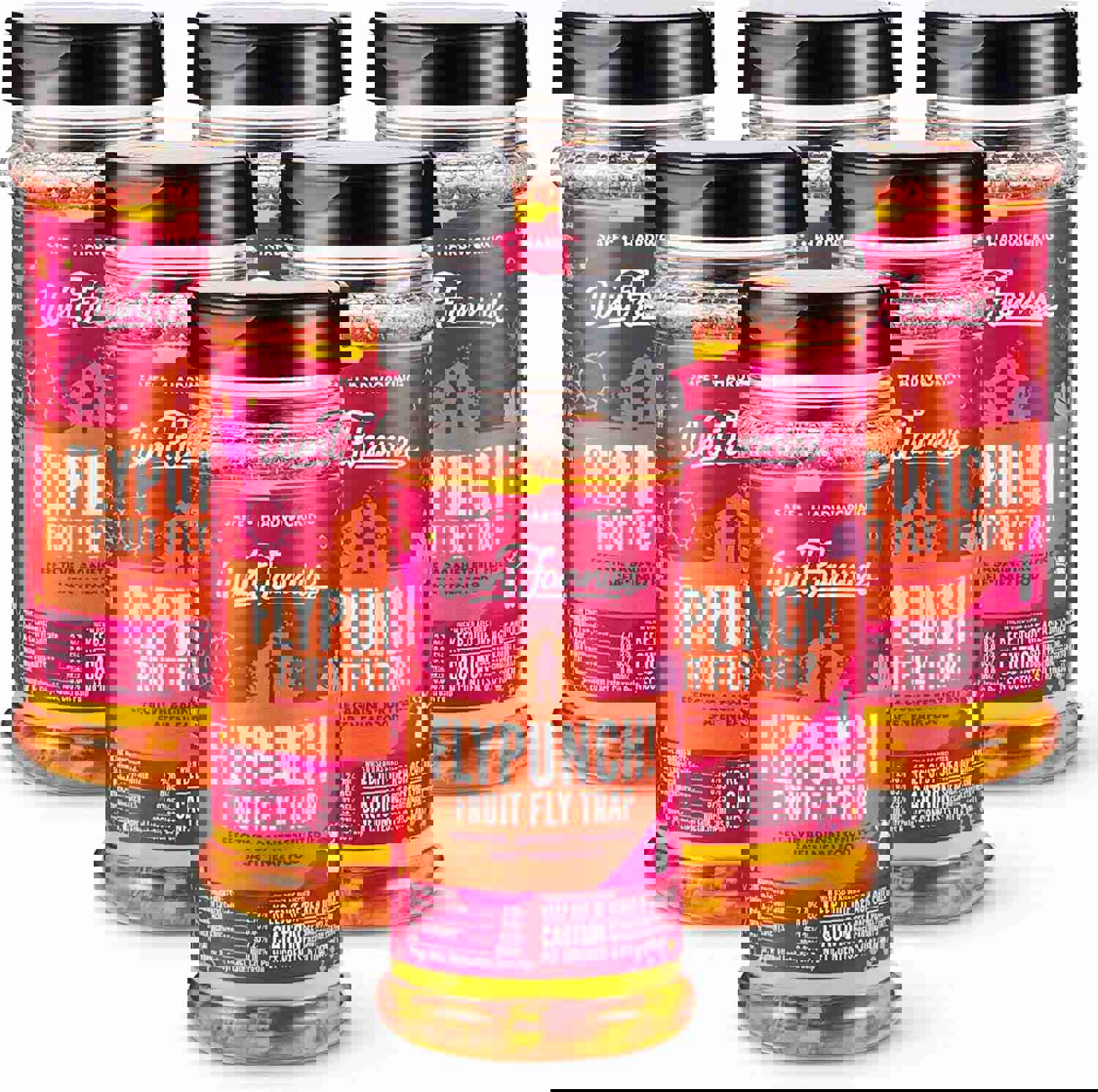 Aunt Fannie’S Flypunch Fruit Fly Trap (6 Pack) - Safe & Effective for Indoor and Kitchen Use