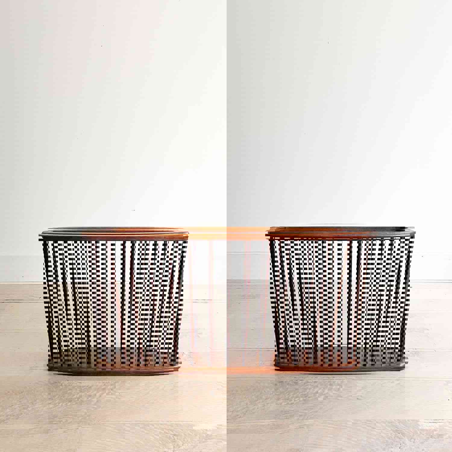 Arthur Umanoff Large Walnut Spindle Magazine Holder - Mid Century Modern