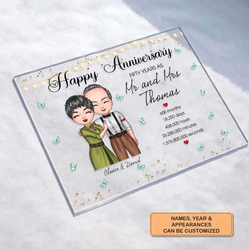 Personalized Custom Acrylic Plaque - Anniversary & Wedding Gift for Couples