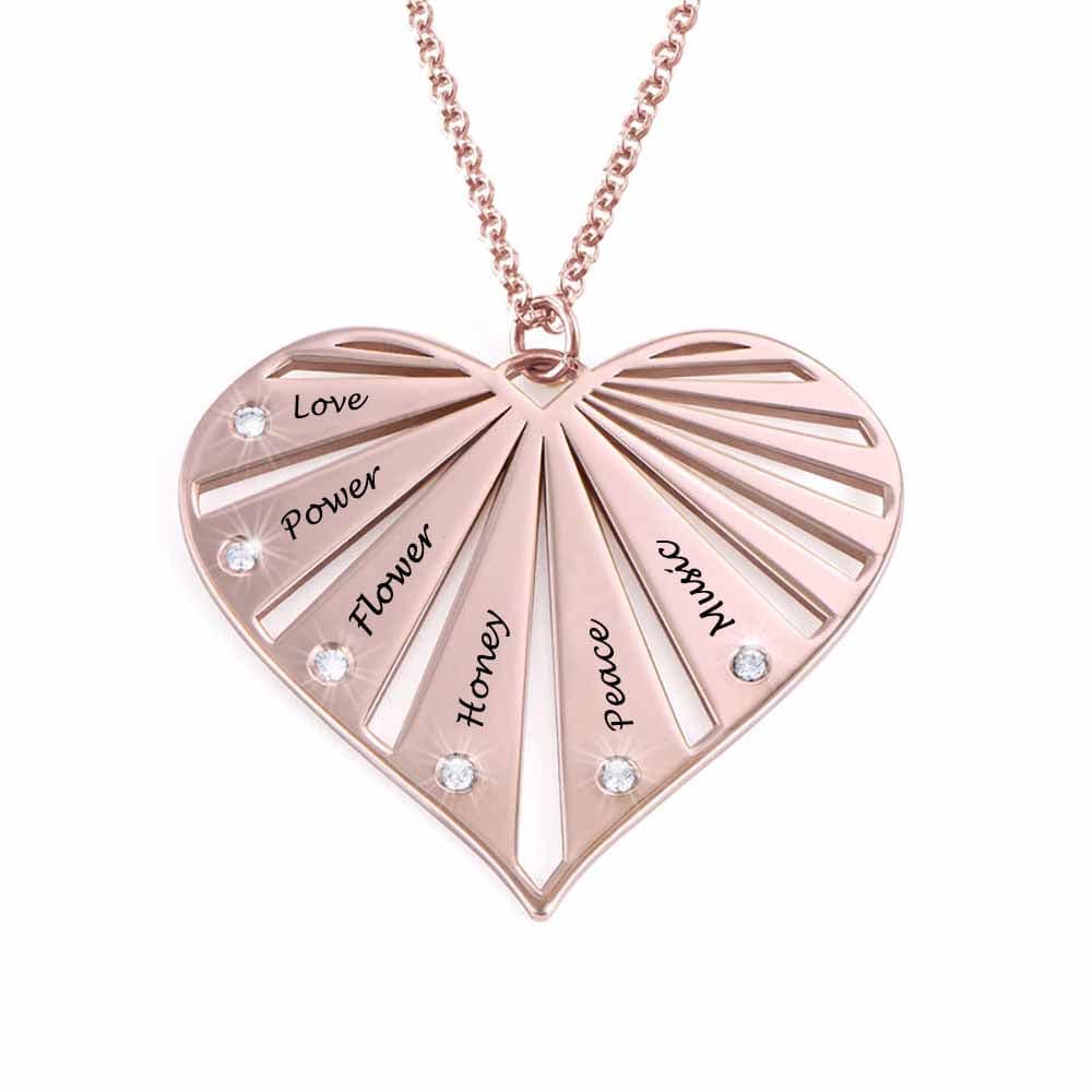Custom Text Heart-shaped Necklace Personalized Silver Name Necklace Jewelry
