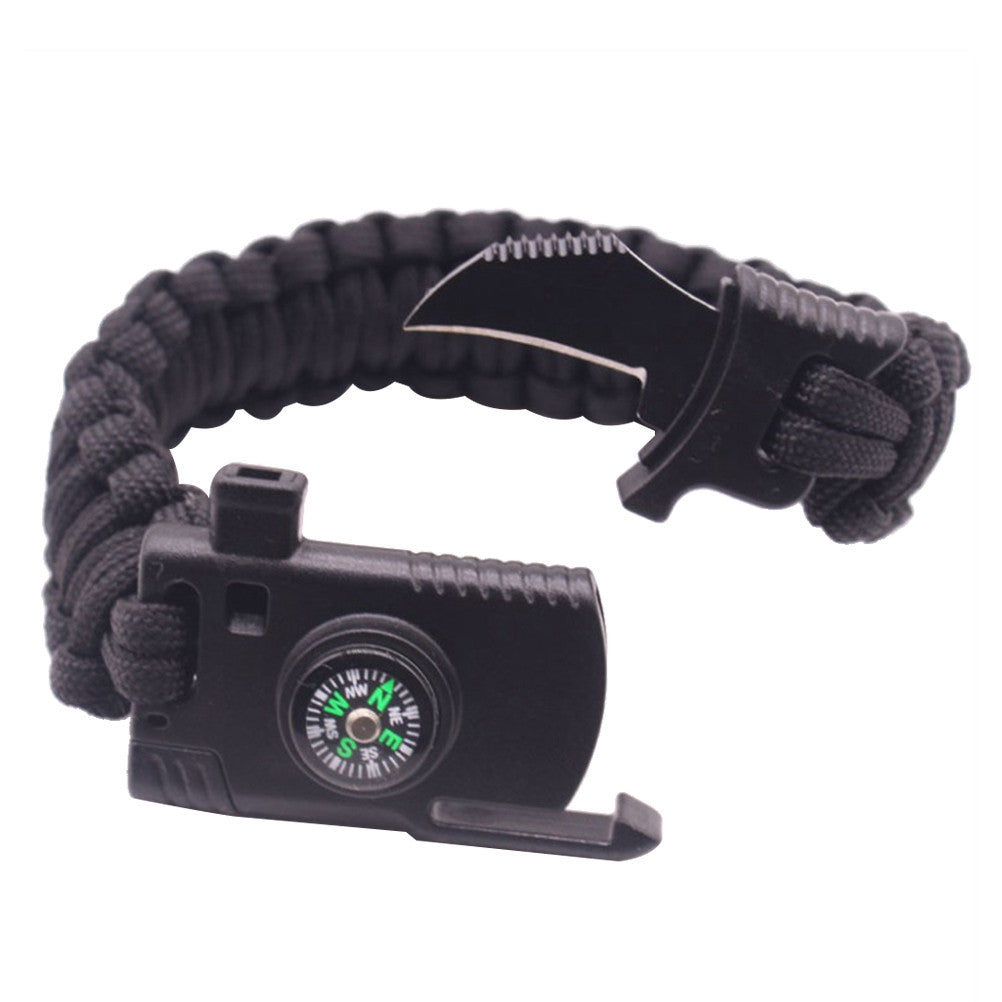Paracord Bracelet with Whistle, Compass, and Fire Starter - Essential Outdoor Survival Gear