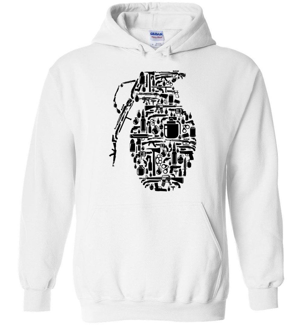 Grenade Mens Hoodie - Unique Design for Gun Lovers