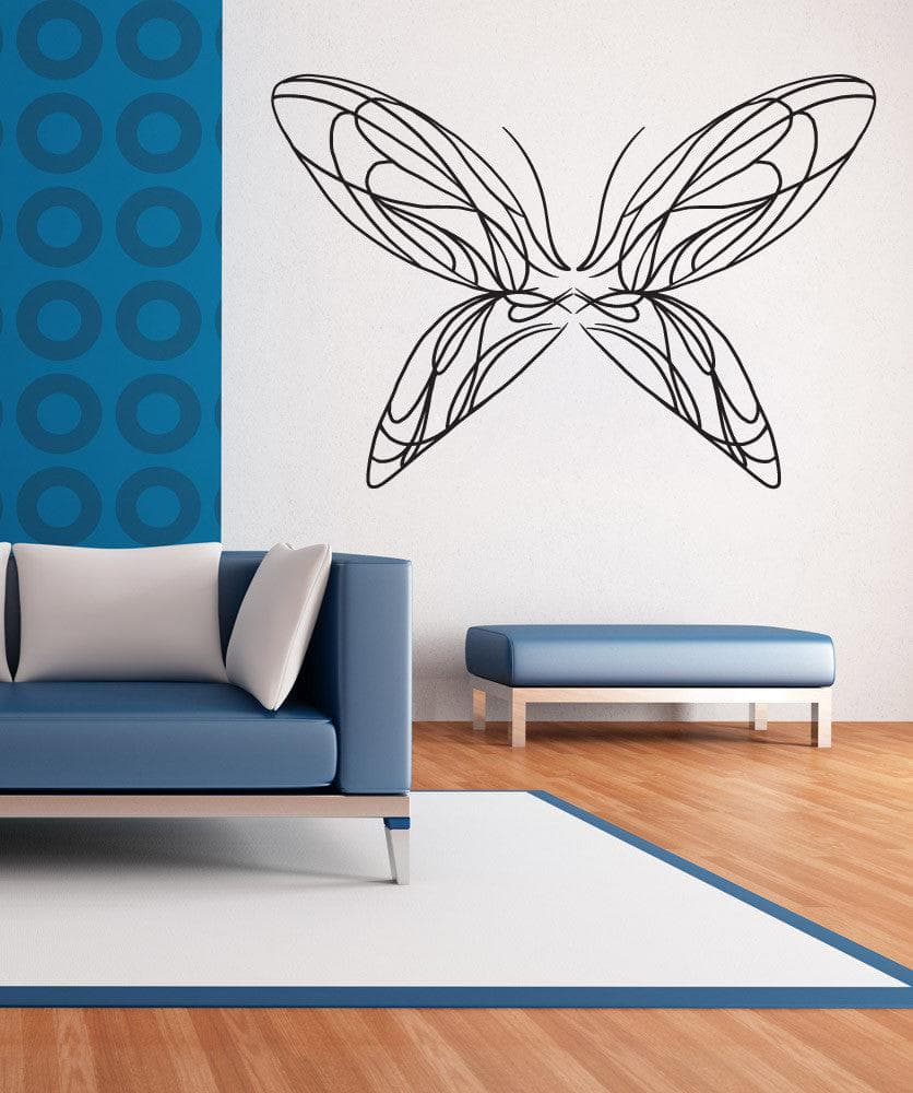 Vinyl Wall Decal Sticker Butterfly Line Art #OS_MB1036