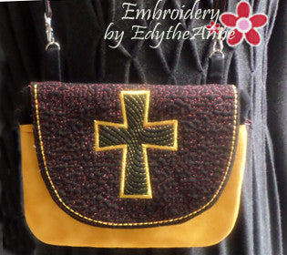 Faith-Based Cross in the Hoop Bag with Flap - Digital Download