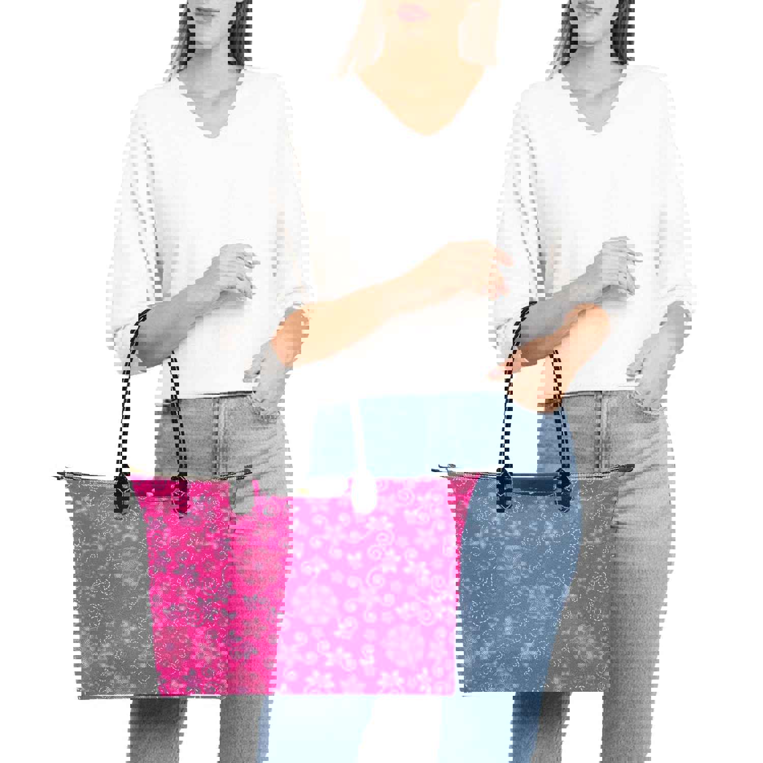 Berry Picking Pink Single-Shoulder Lady Handbag