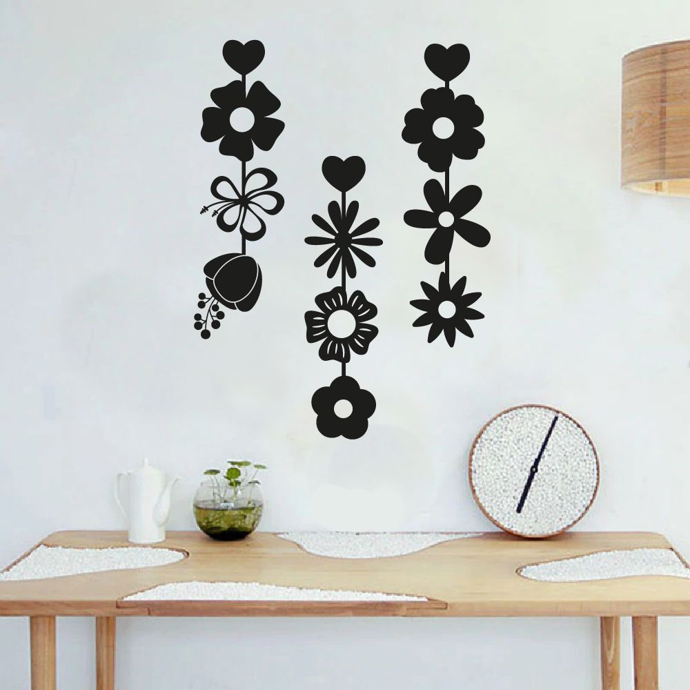 Floral Heart Vine Wall Sticker - Spring Silhouette Decal