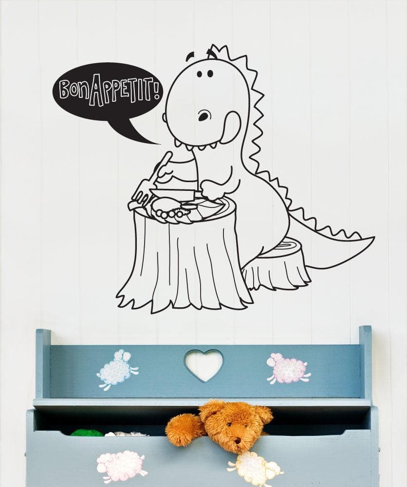 Vinyl Wall Decal Sticker Dinosaur Bon Appetit #OS_DC691