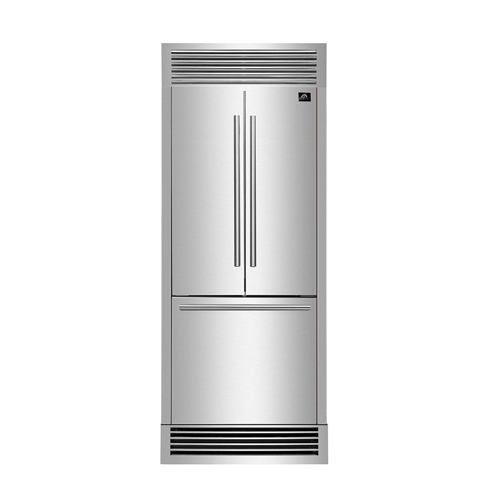 Forno 30-Inch French Door Built-In Refrigerator with Ice Maker