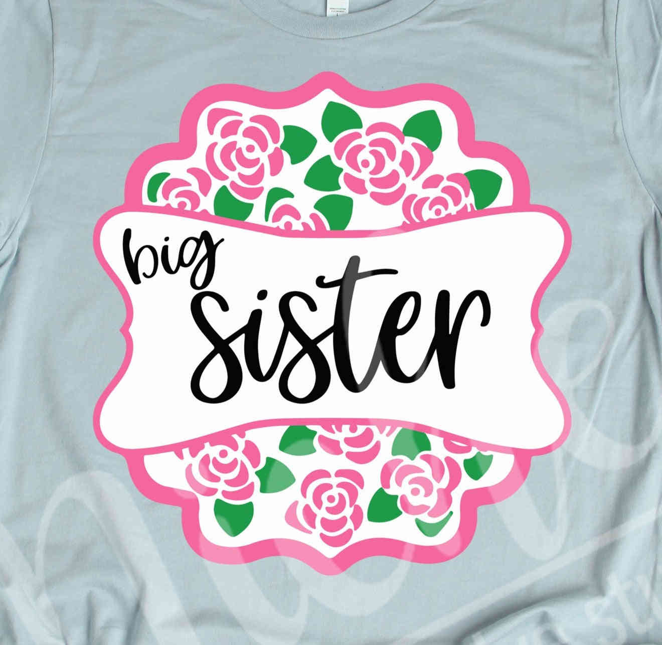 Big Sister Floral Decal - Ready Made Vinyl Sticker