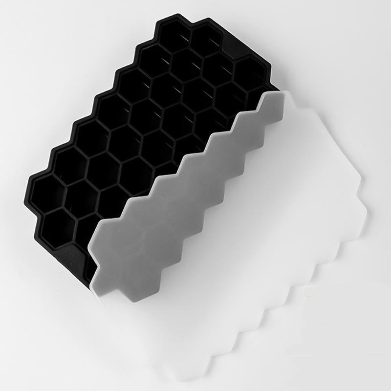 37 Cavity Honeycomb Ice Cube Trays Reusable Silicone Ice Cube Mold BPA Free with Removable Lids