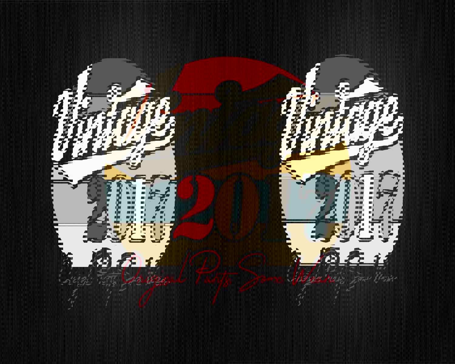 Vintage 5th Birthday 2017 Original Parts Some Wear SVG T-Shirt Design Vector