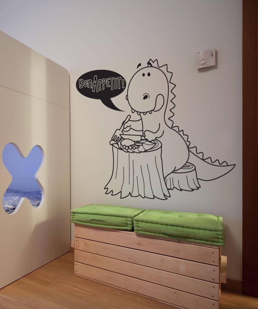 Vinyl Wall Decal Sticker Dinosaur Bon Appetit #OS_DC691