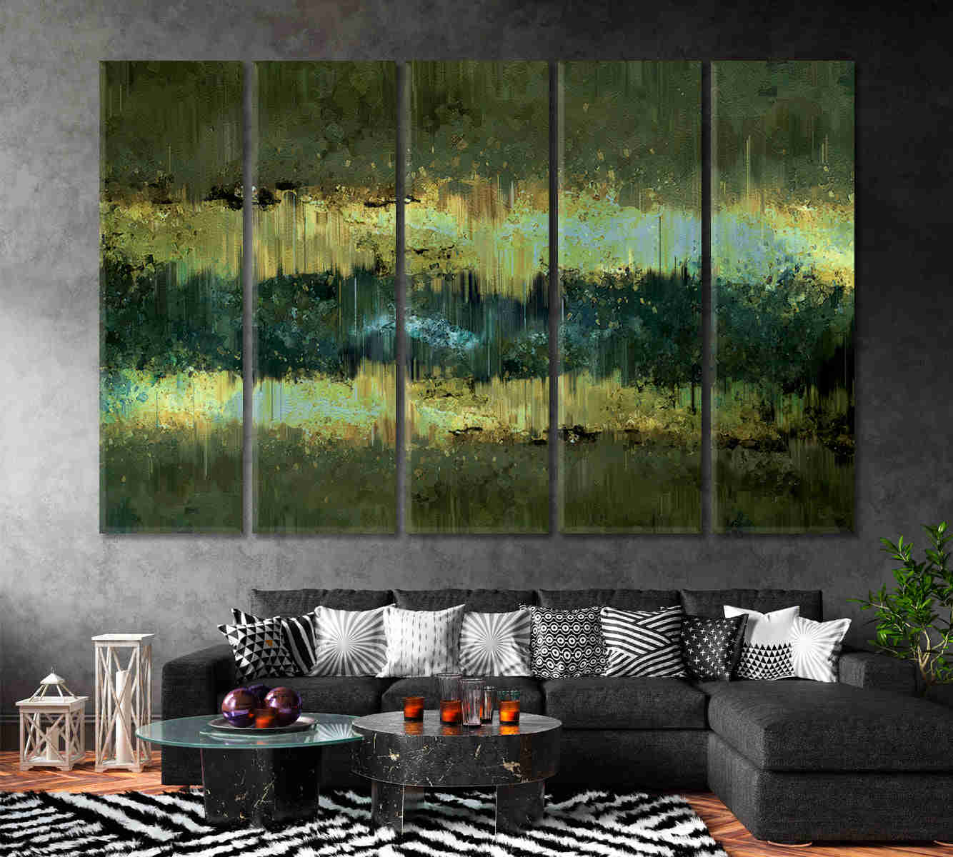 Abstract Grunge Landscape Expressionism Canvas Print Art