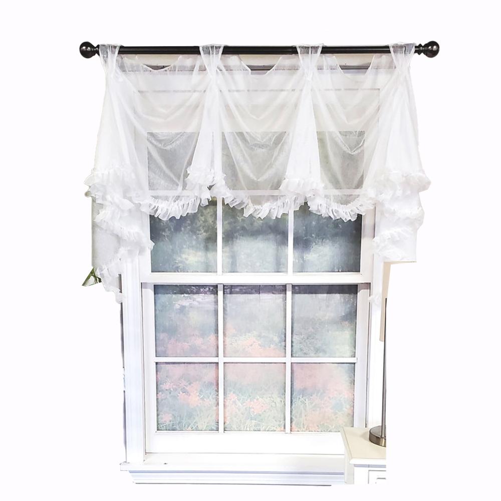 RLF Home Luxurious Modern Design Classic Sheers Victory Swag 3-Scoop Window Valance 50 x 25