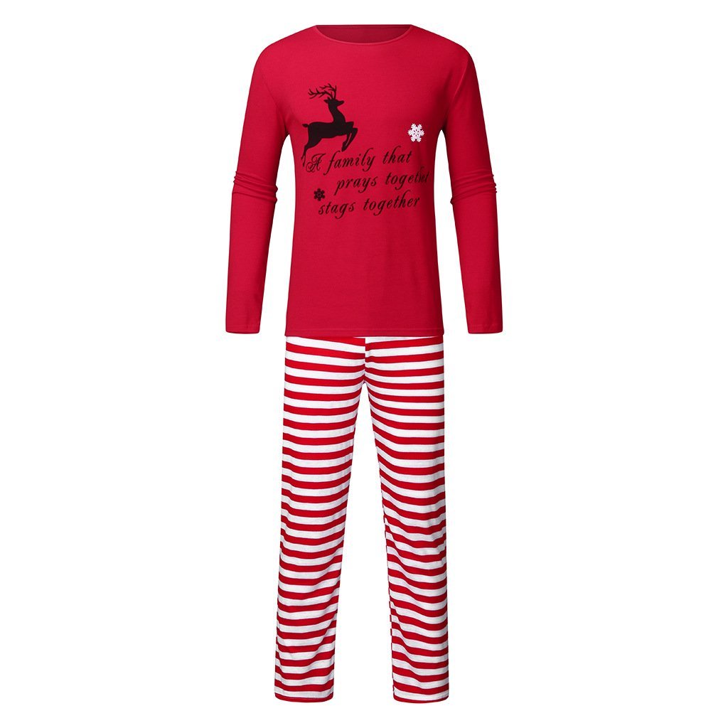 Fashion Christmas Party Long Sleeve T-shirt Pants Family Matching Outfits