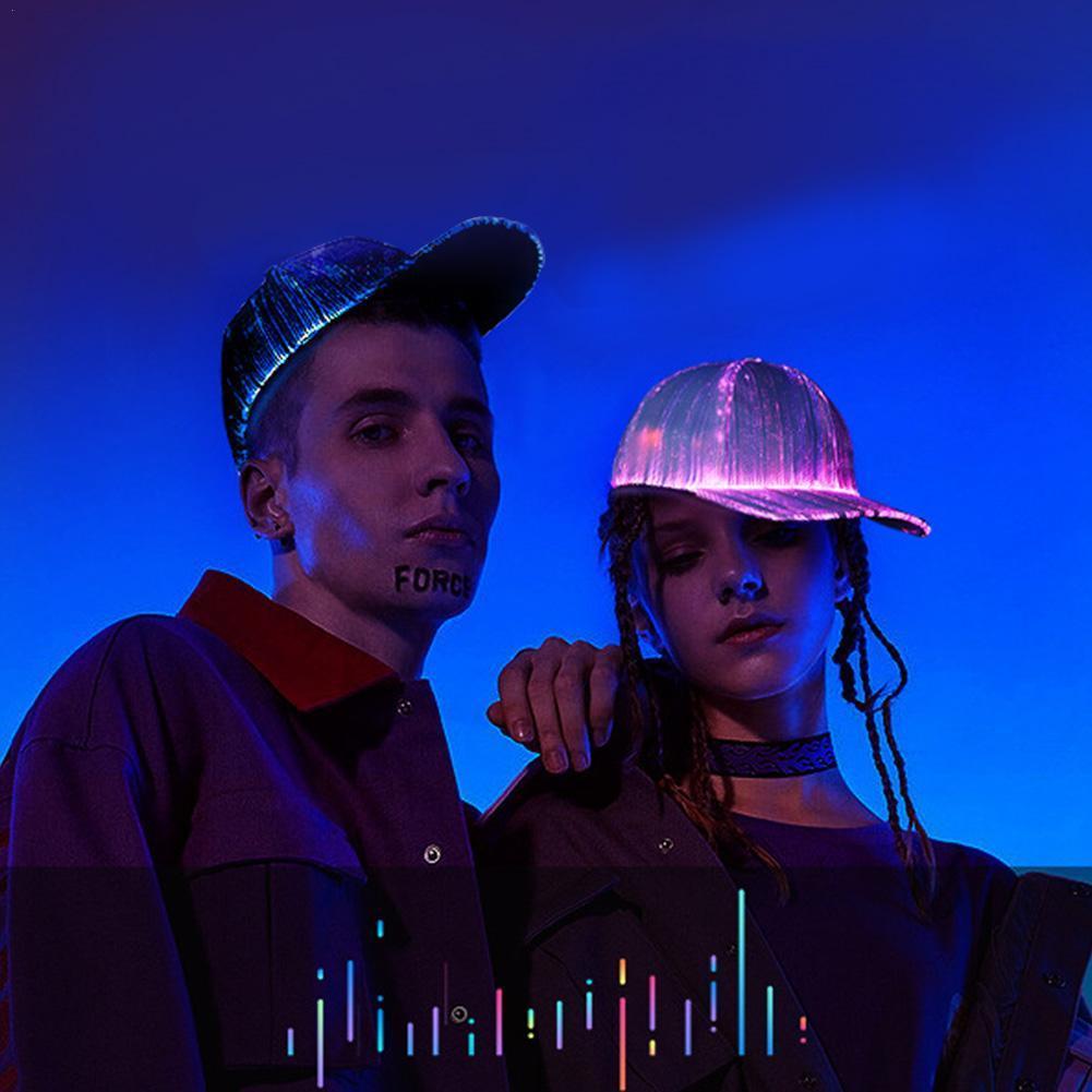 Jinquedai LED Fiber Optic Lighting Baseball Cap - Disco & Party Novelty Cap