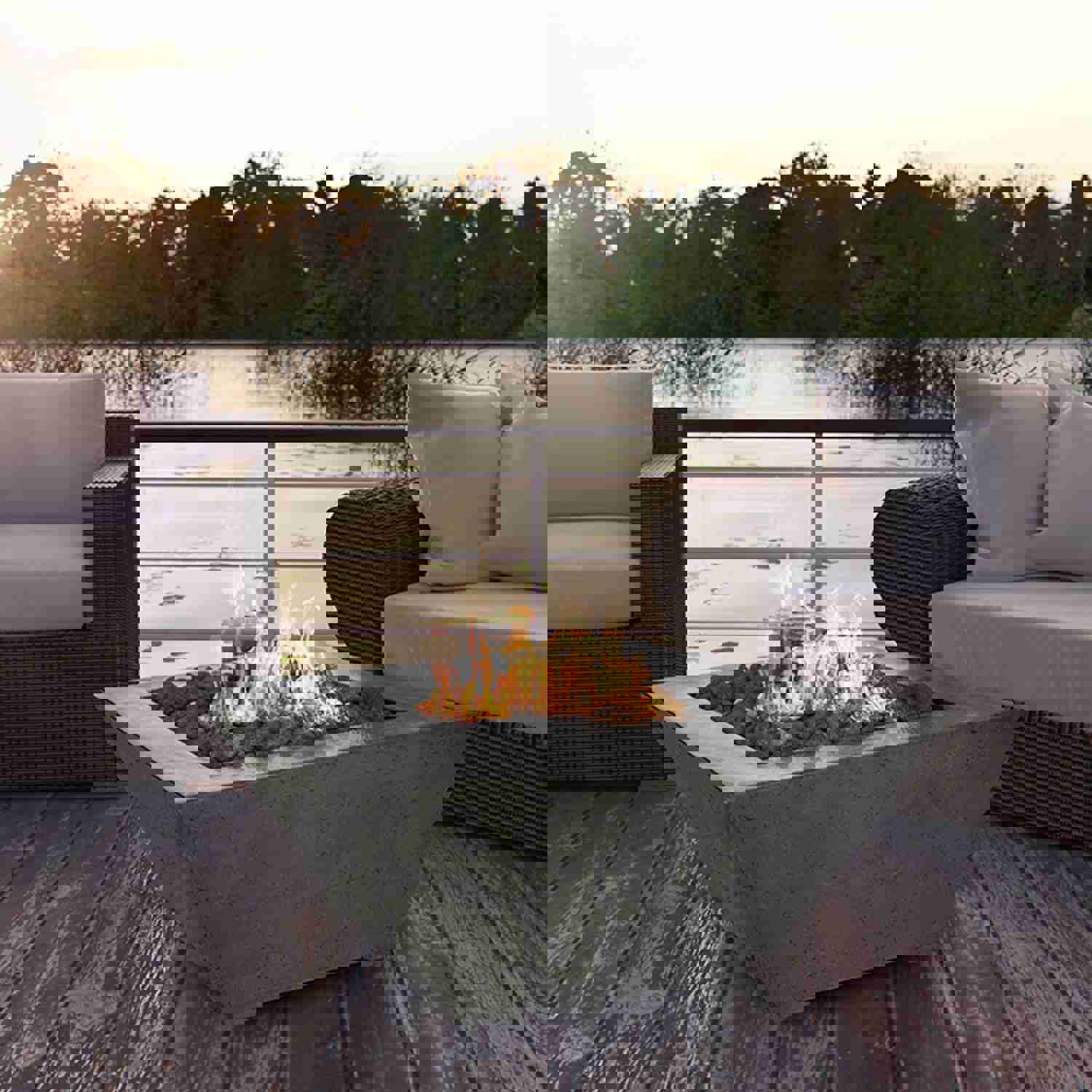 Prism Hardscapes Lombard Gas Fire Pit - Modern Outdoor Heating Solution