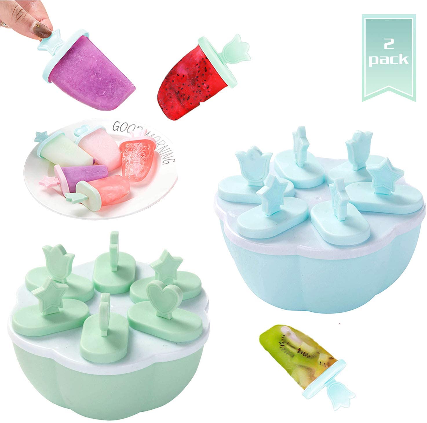 Goging Popsicle Molds 12 Pieces - BPA Free, Reusable Ice Pop Maker with Sticks