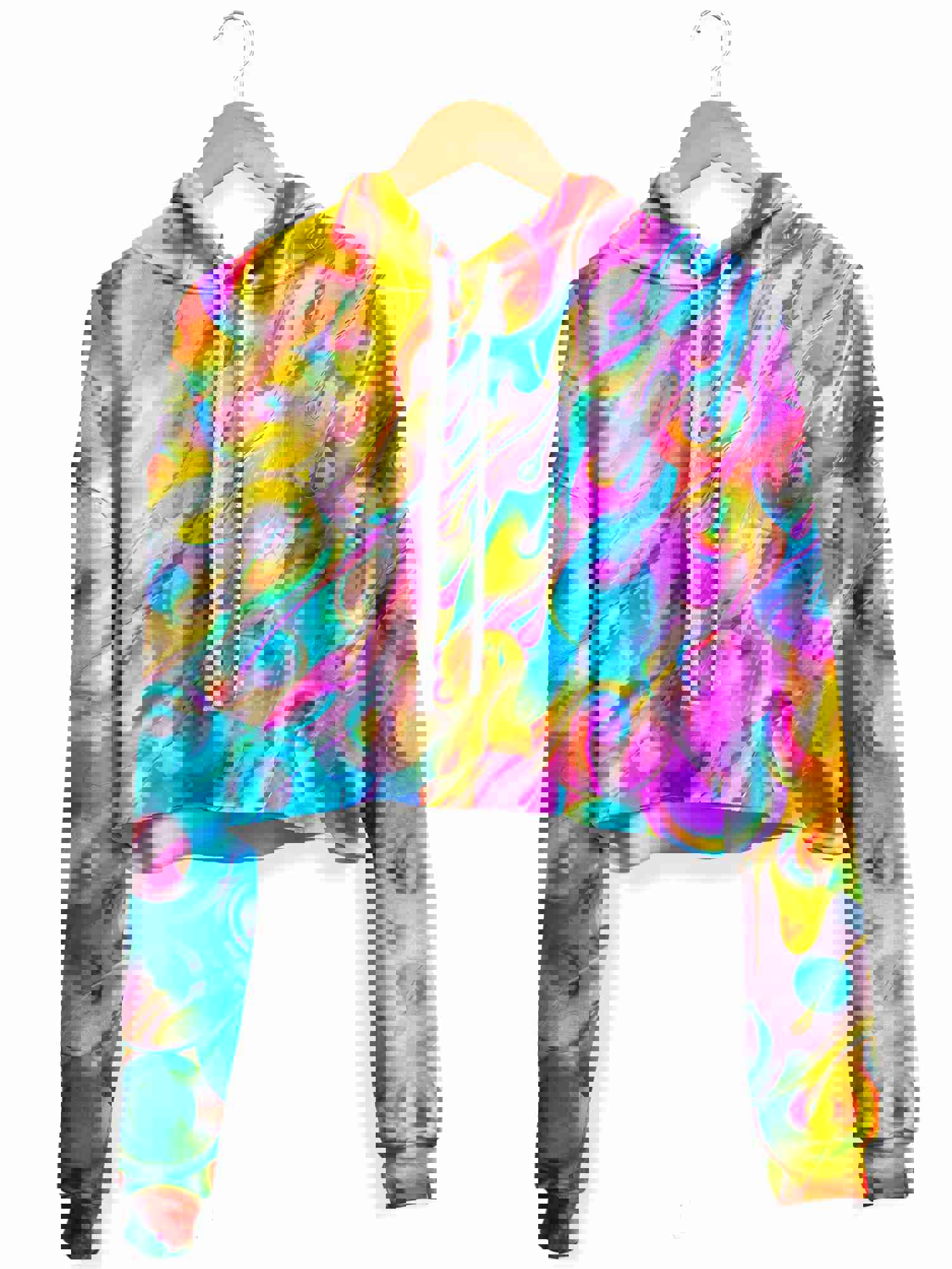 Blissful Drip Fleece Crop Hoodie