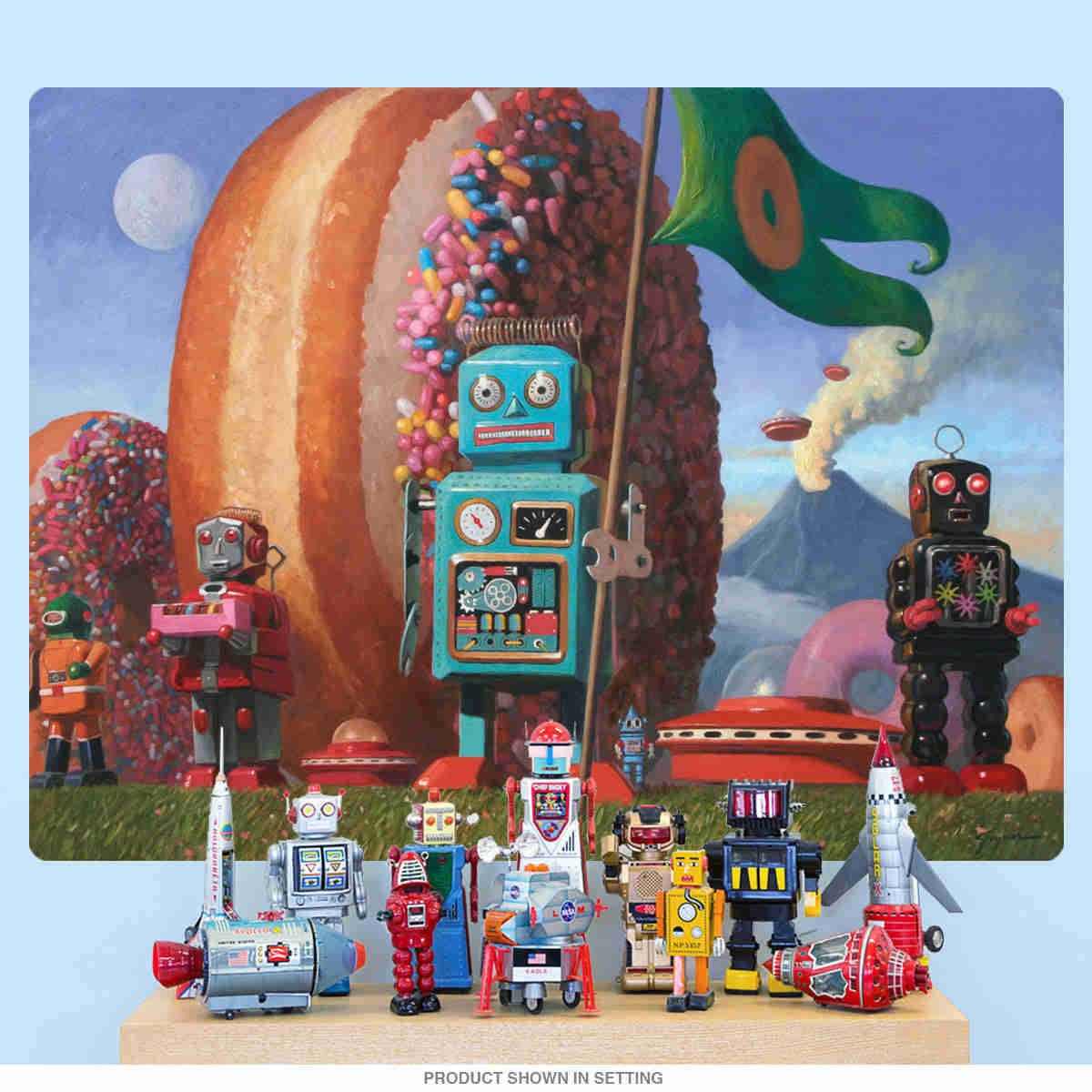 Robot Donut Landing Party 7 Wall Decal