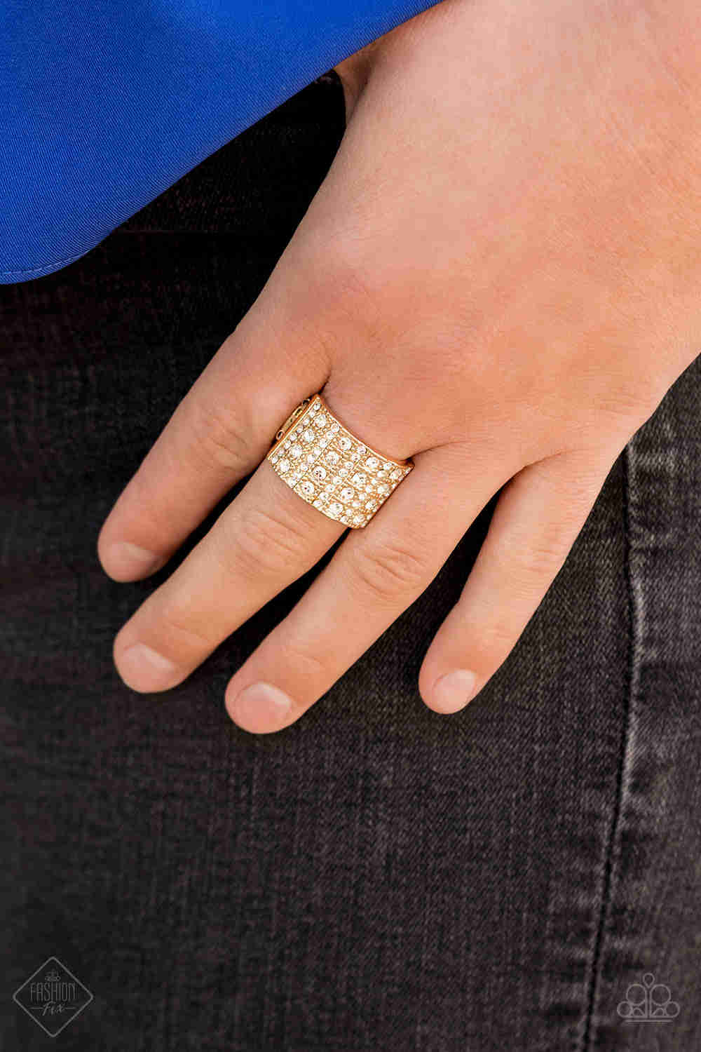 Paparazzi Diamond Drama Gold Ring - Trend Blend / Fashion Fix Exclusive June 2020