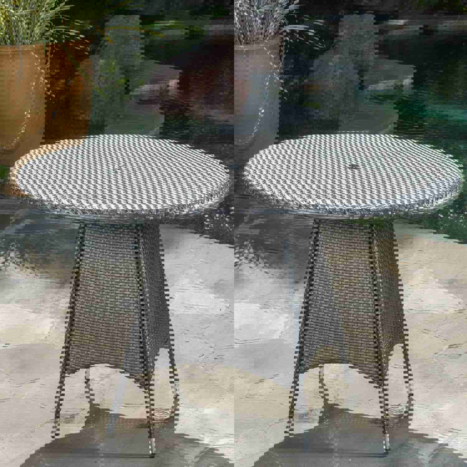 Bristle Outdoor Grey Wicker Round Dining Table