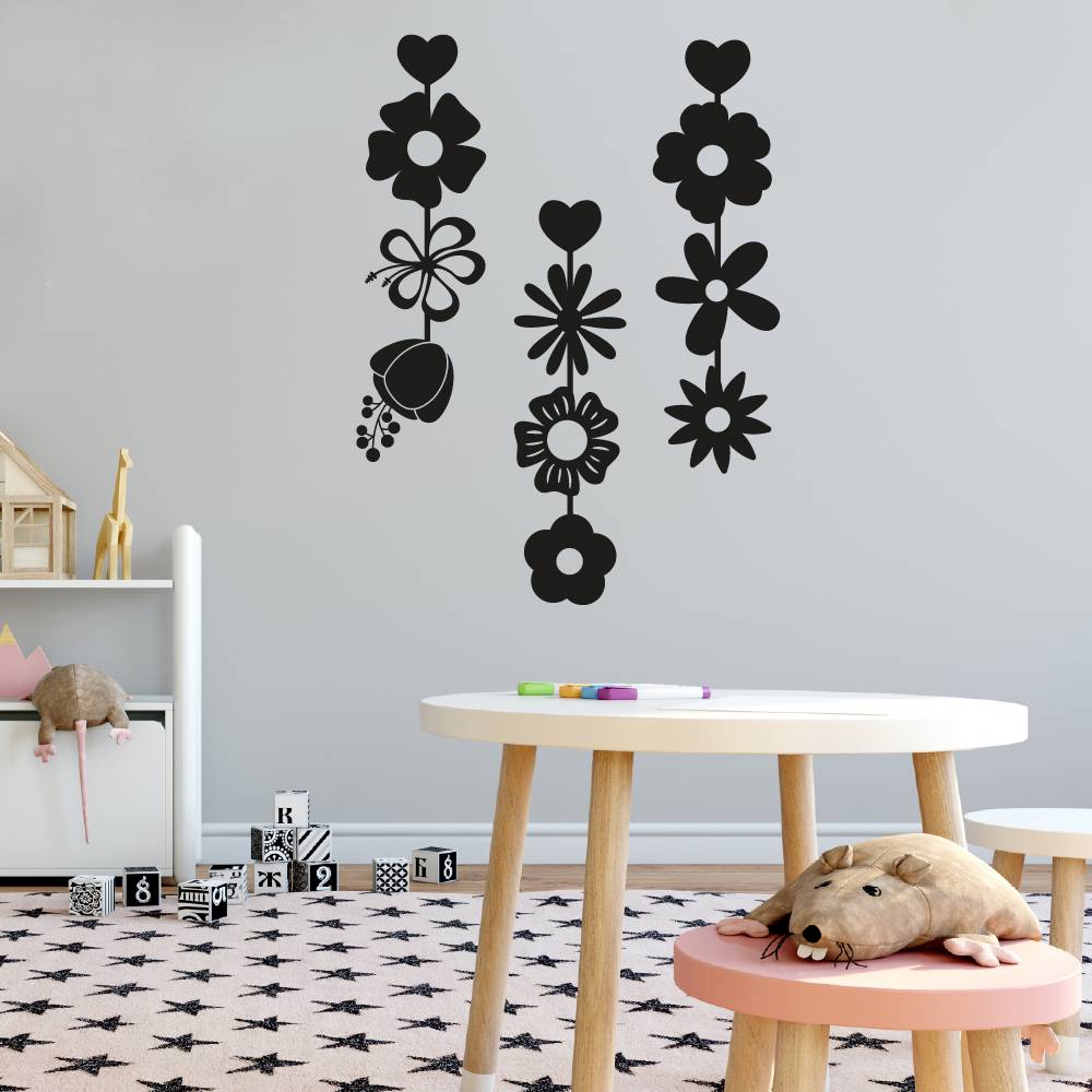 Floral Heart Vine Wall Sticker - Spring Silhouette Decal