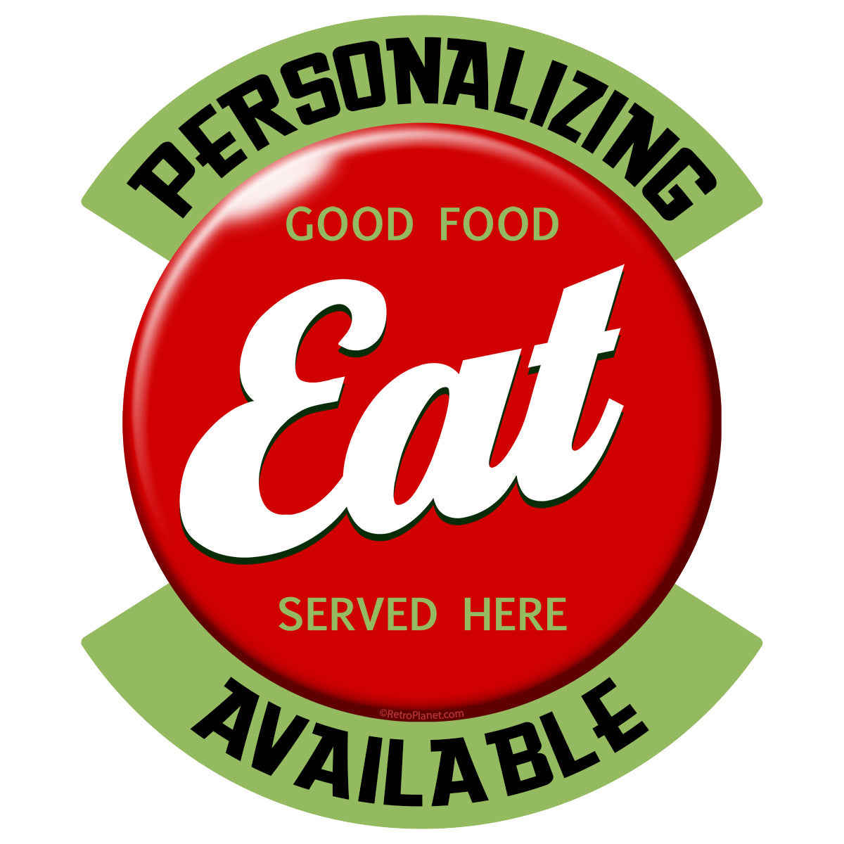 Personalized Eat Good Food Vinyl Stickers Set of 10 - Custom Retro Design