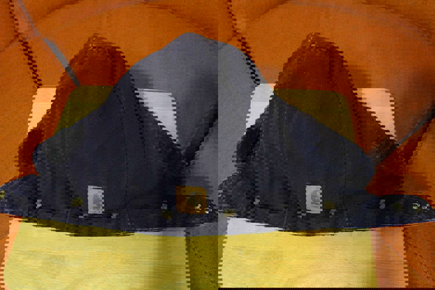 Mens Carhartt Duck Canvas Quilt Lined Jacket Coat Hood Hoodie A02 Blue