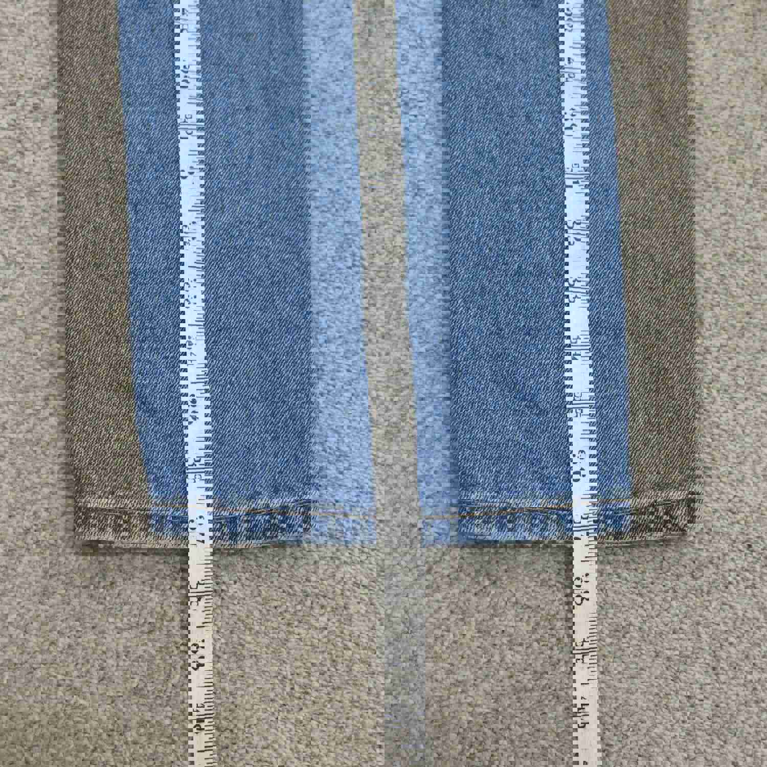 Levis Men's Blue Denim Stretch Straight Leg Jeans 34X29