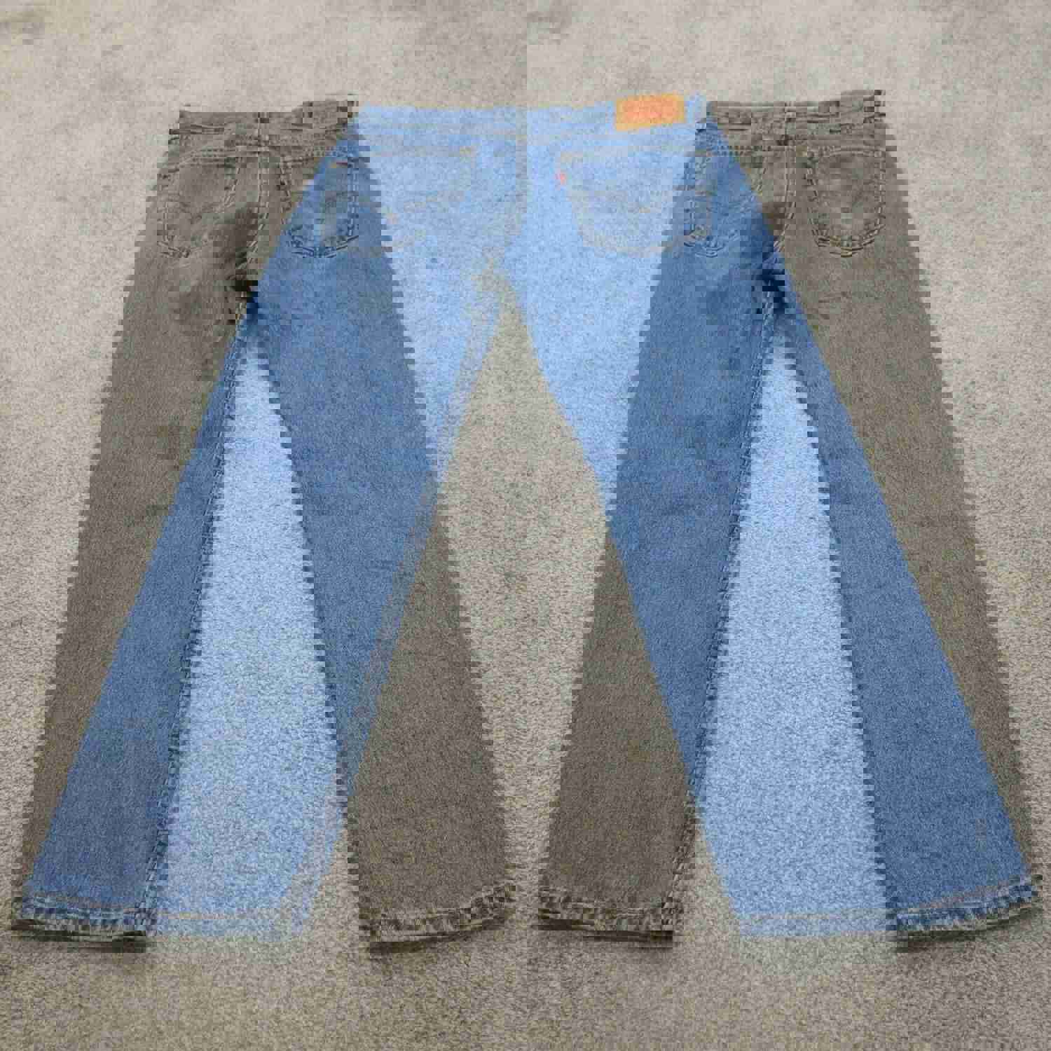 Levis Men's Blue Denim Stretch Straight Leg Jeans 34X29