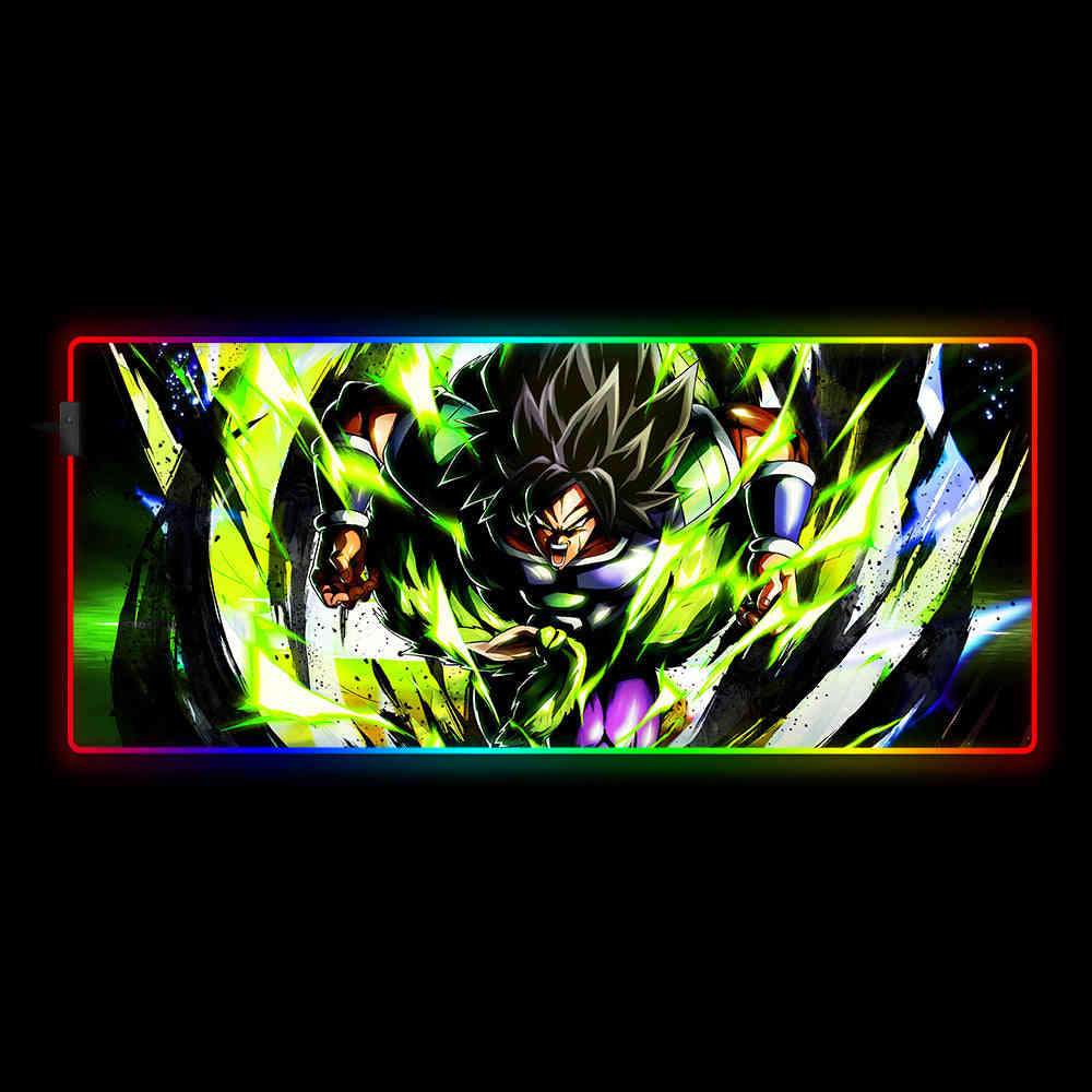 Broly Attack Design RGB Gaming Mouse Pad with LED Lights, M-XXL Size
