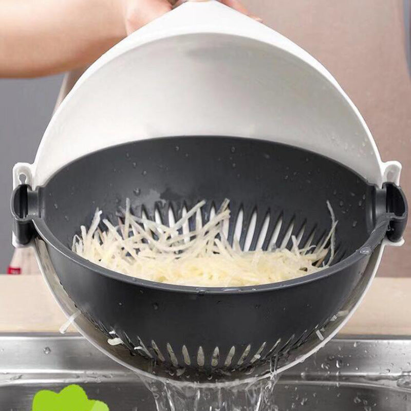 New 9 in 1 Multi-function Magic Rotate Vegetable Cutter with Drain Basket