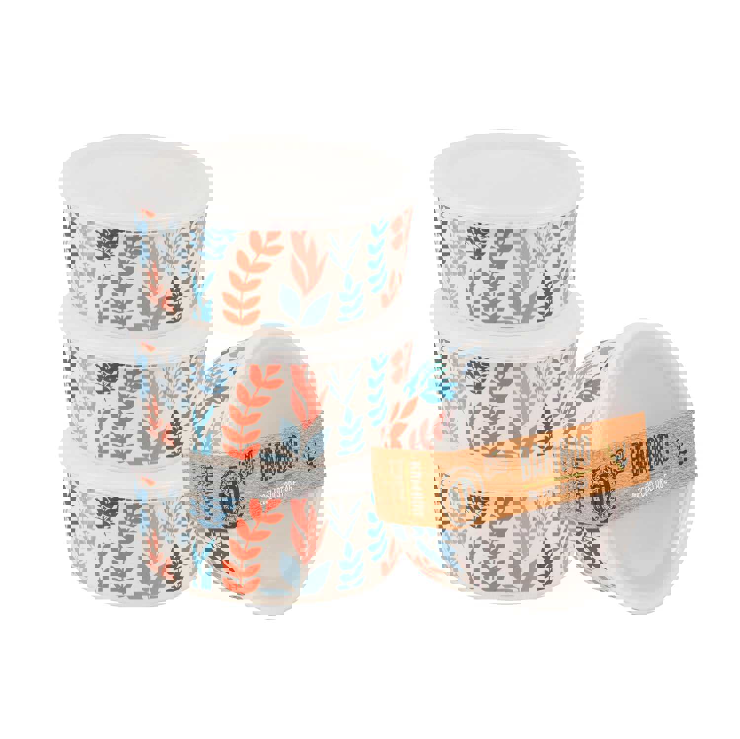 COOL GEAR 4-Pack Bamboo Reusable Containers | BPA-Free & Eco-Friendly Food Storage