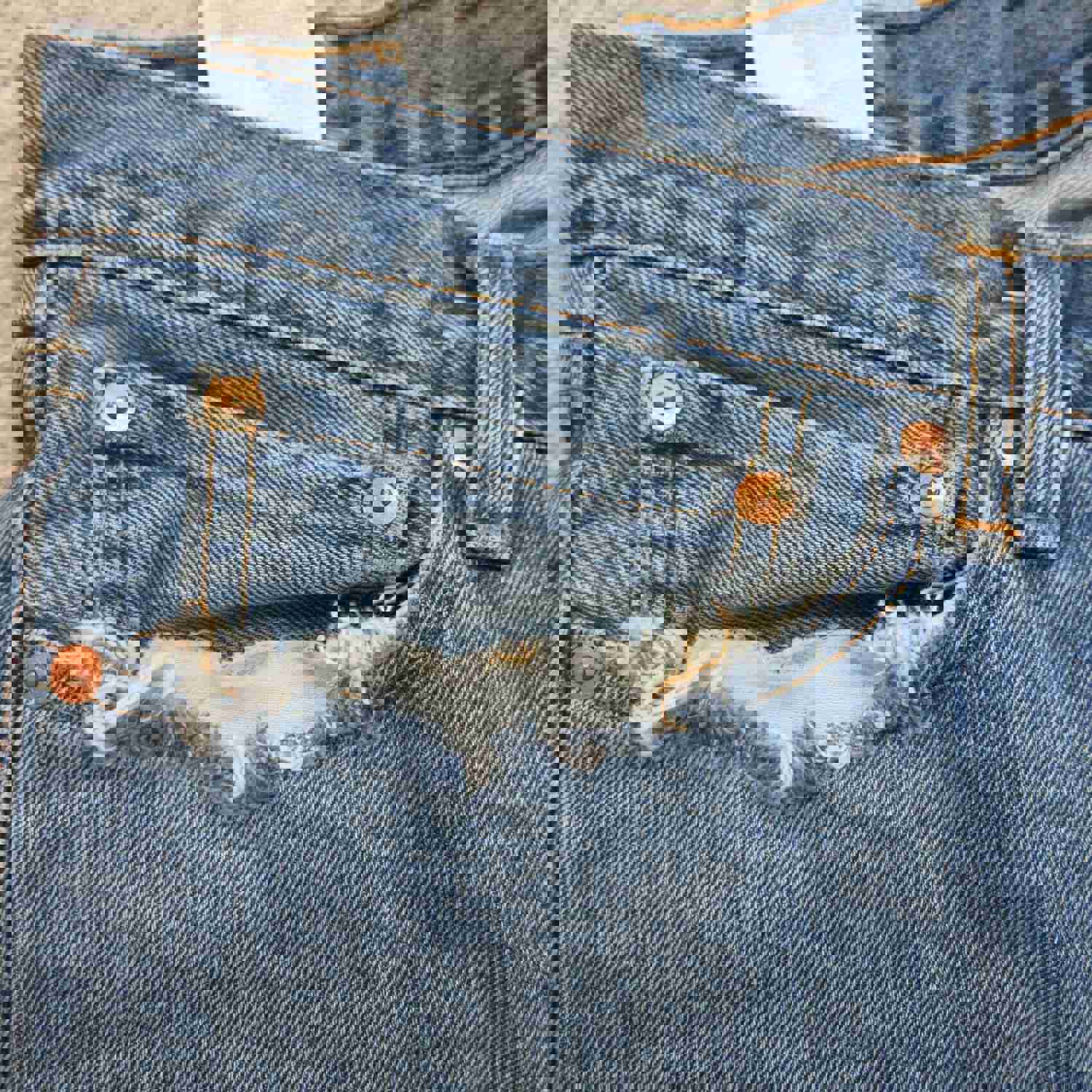 Levis Men's Blue Denim Stretch Straight Leg Jeans 34X29