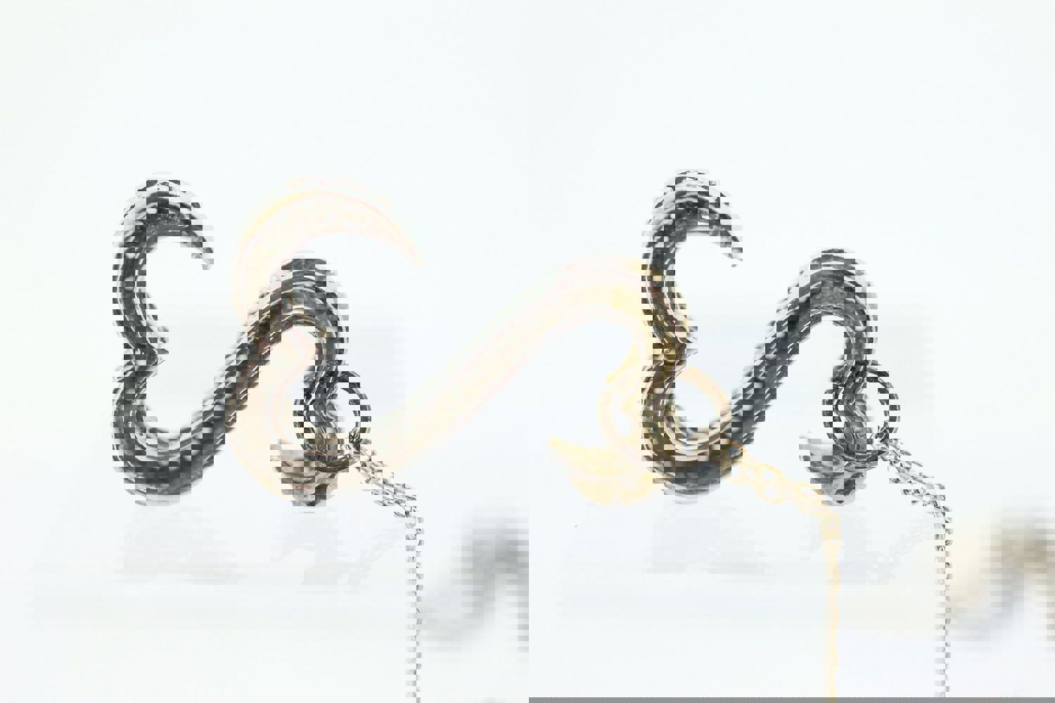 14k Jane Seymour Open Heart Diamond Pendant and Necklace - Large Double Heart JWBR Diamond Infinity Pendant