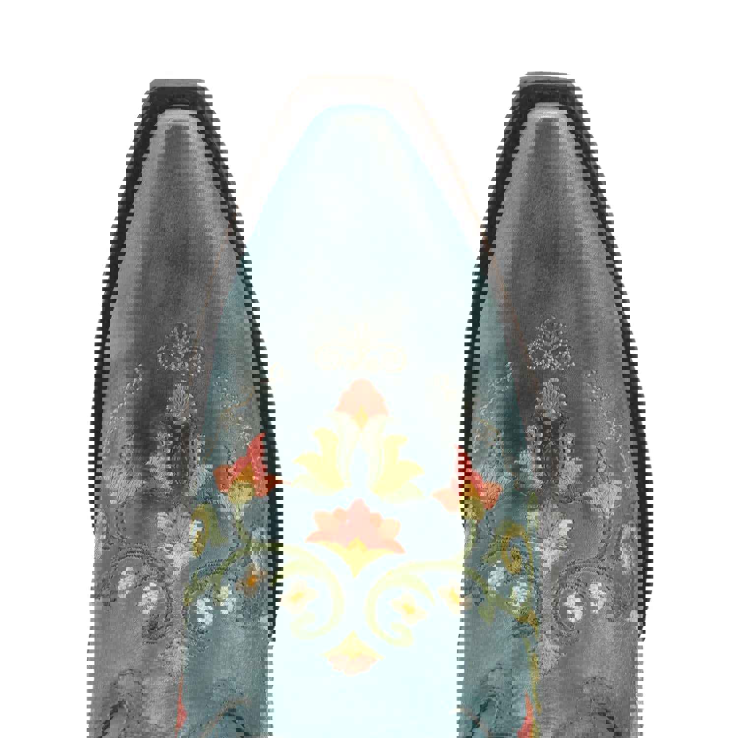 WOMENS FLOWER CHILD LEATHER BOOTS