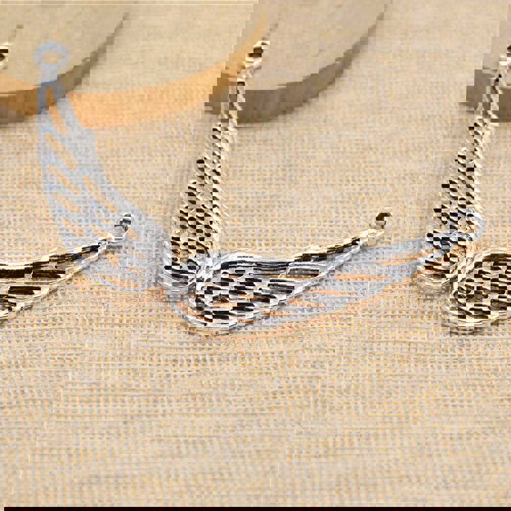 2pcs 93x48mm Big Angel Wings Charms for Jewelry Making - Antique Silver Color