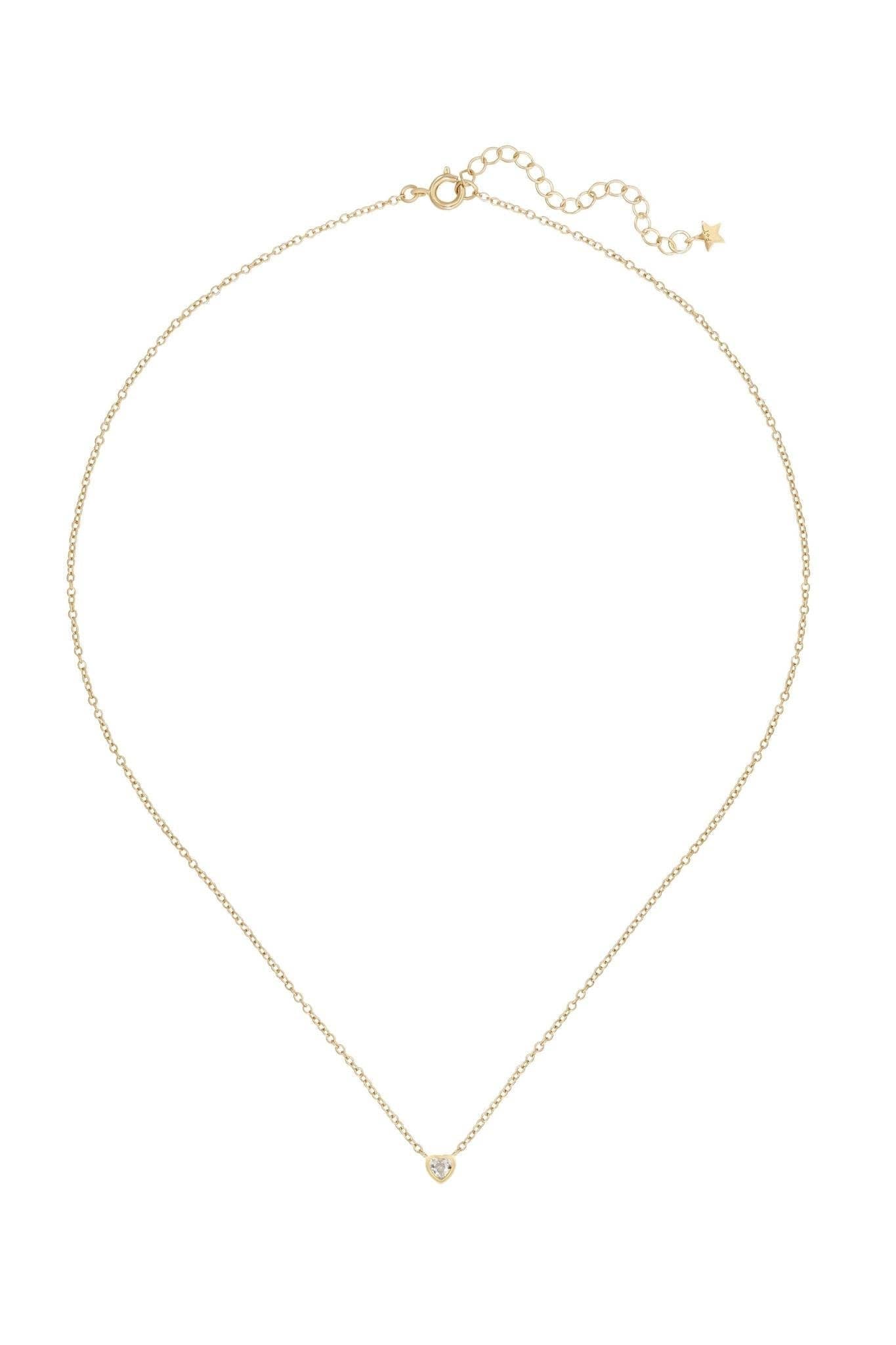 Dallas Heart Pendant Necklace - 14k Gold Plated