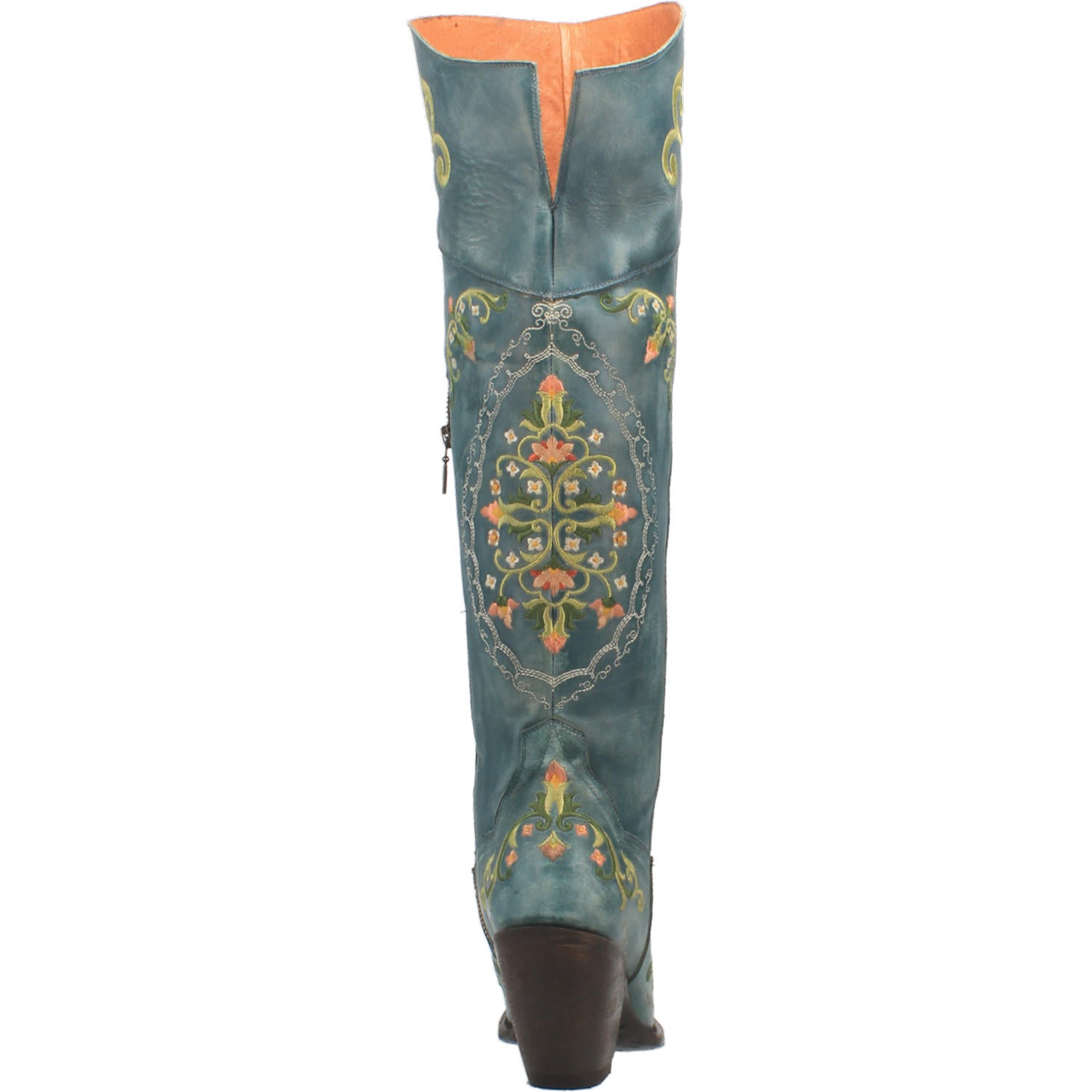 WOMENS FLOWER CHILD LEATHER BOOTS