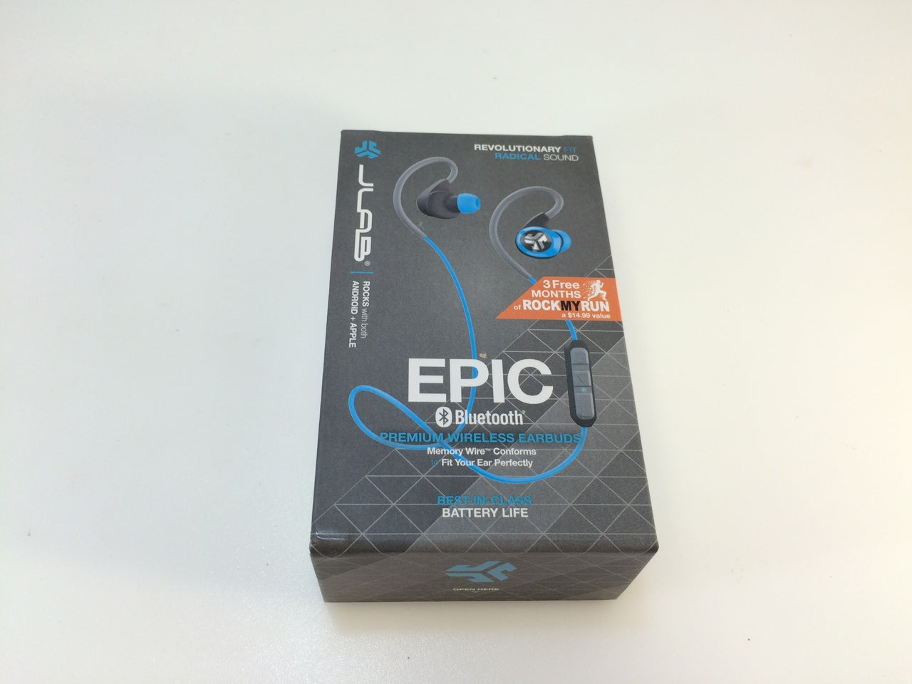 JLab Epic Bluetooth Waterproof In-Ear Headphones - Blue