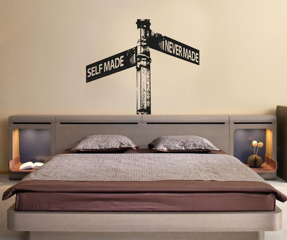 Vinyl Wall Decal Sticker Self Made Inspirational Road Sign #1210