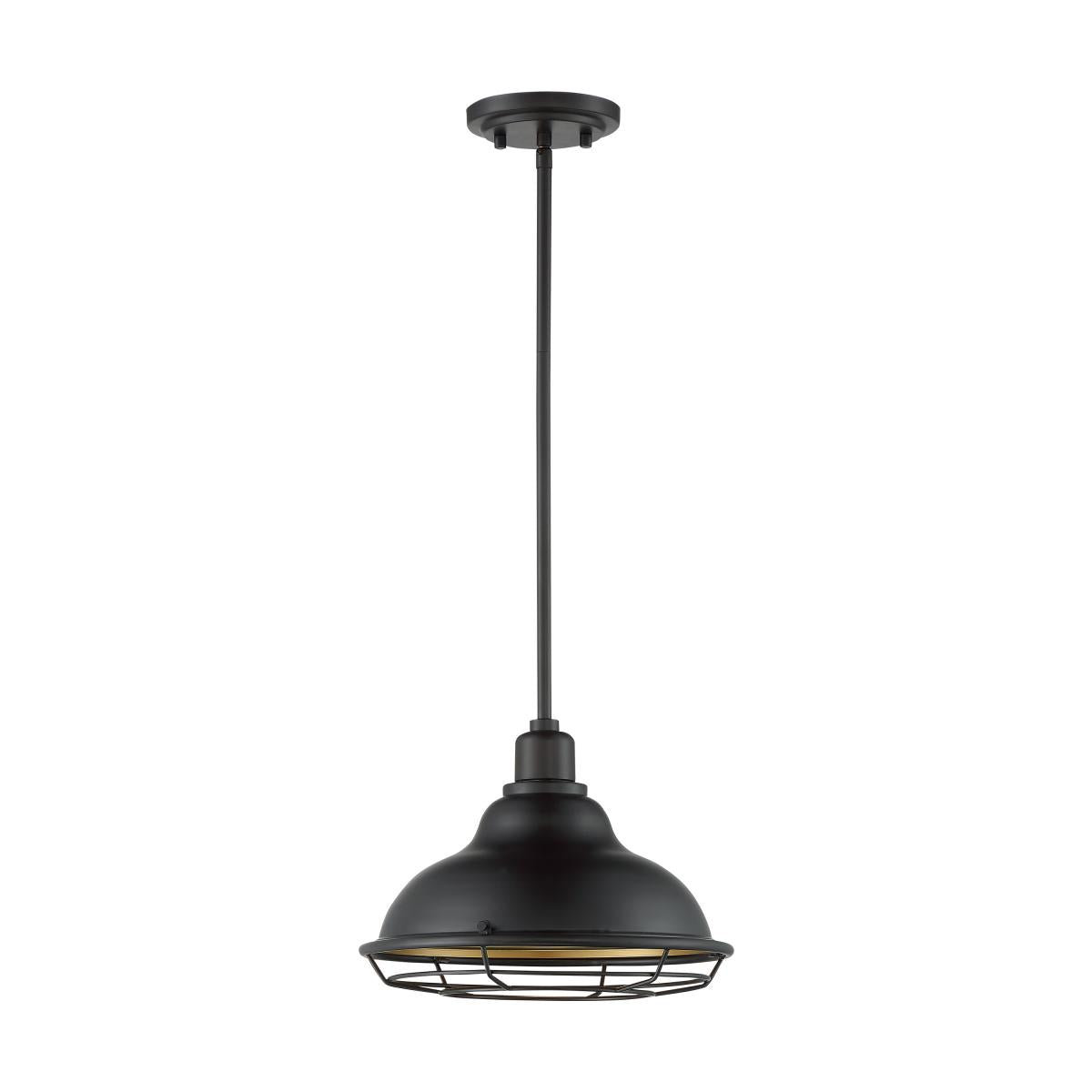 60-7014 NEWBRIDGE 1LT LARGE PENDANT - Dark Bronze and Gold Finish