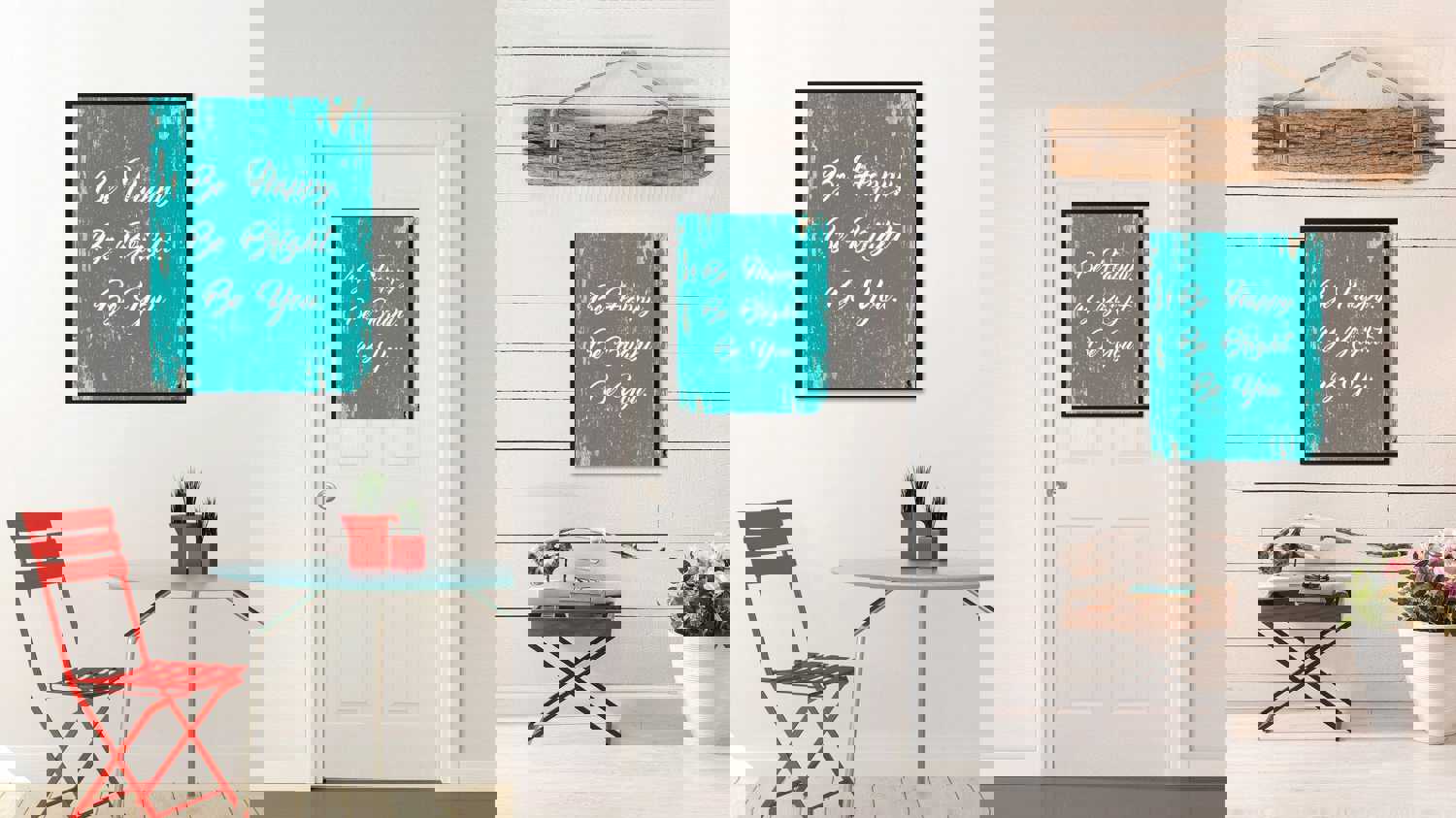 Be Happy Be Bright Be You Motivational Quote Canvas Print with Black Frame - Home Decor Wall Art Gift