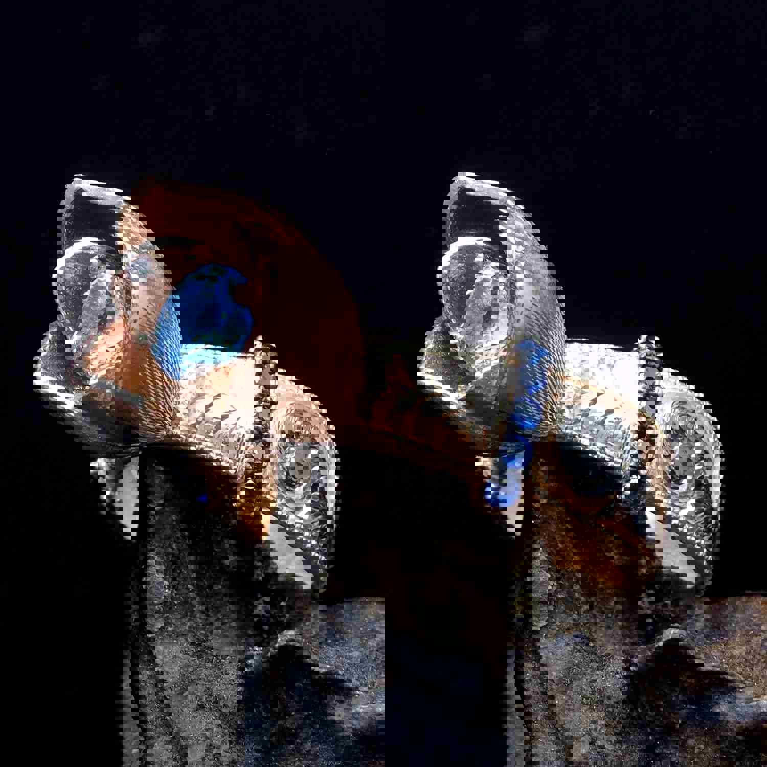 Blue Single Topaz Stone Ring | Unique Wedding Band | Romantic Gift for Women